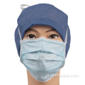 Máscara azul máscara de máscara de face de tias de tie-up de gravação descartável